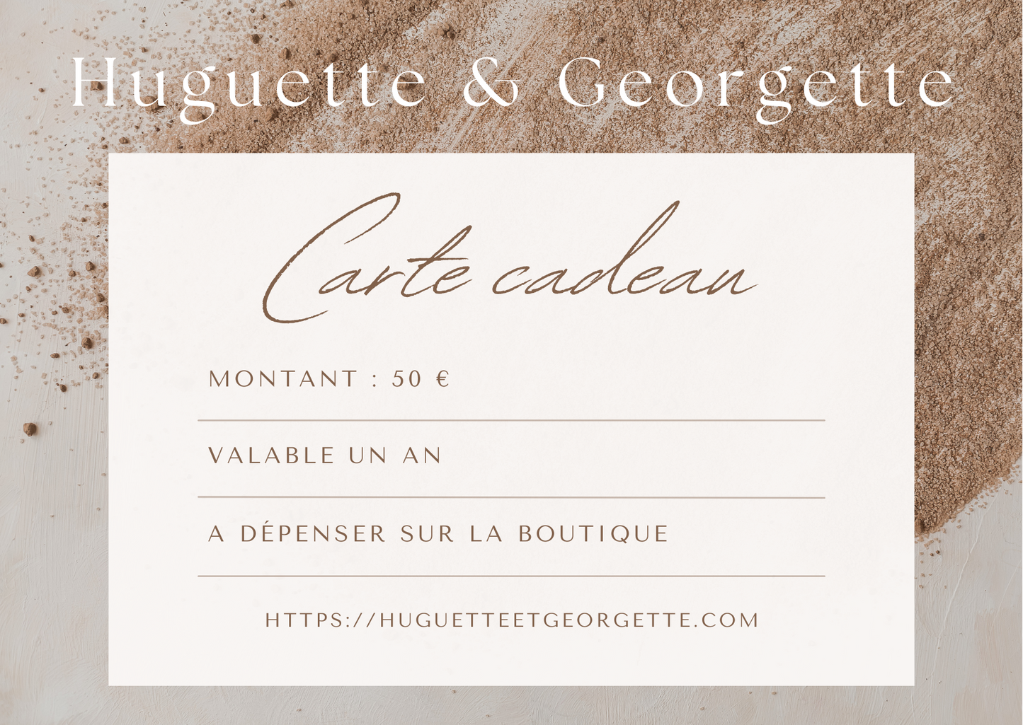 Carte cadeau 50 €