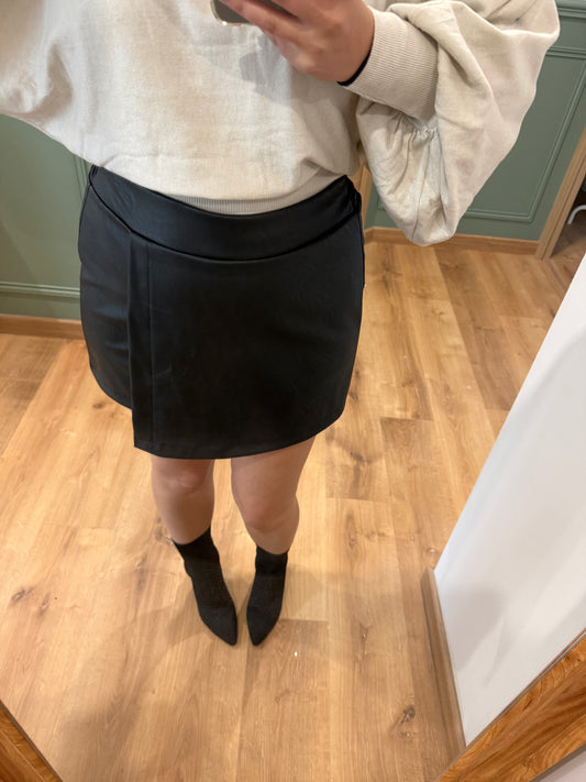 Jupe-Short Effet Cuir