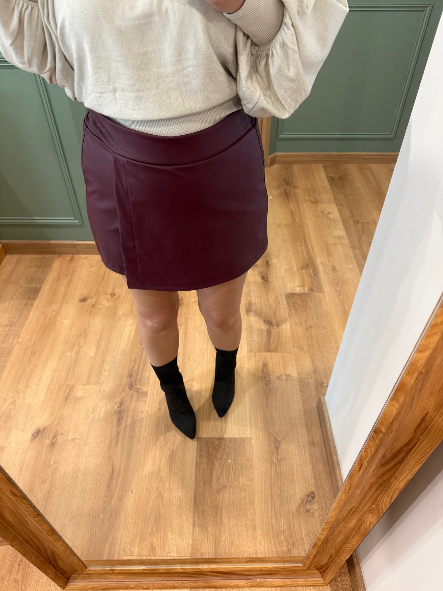 Jupe-Short Effet Cuir