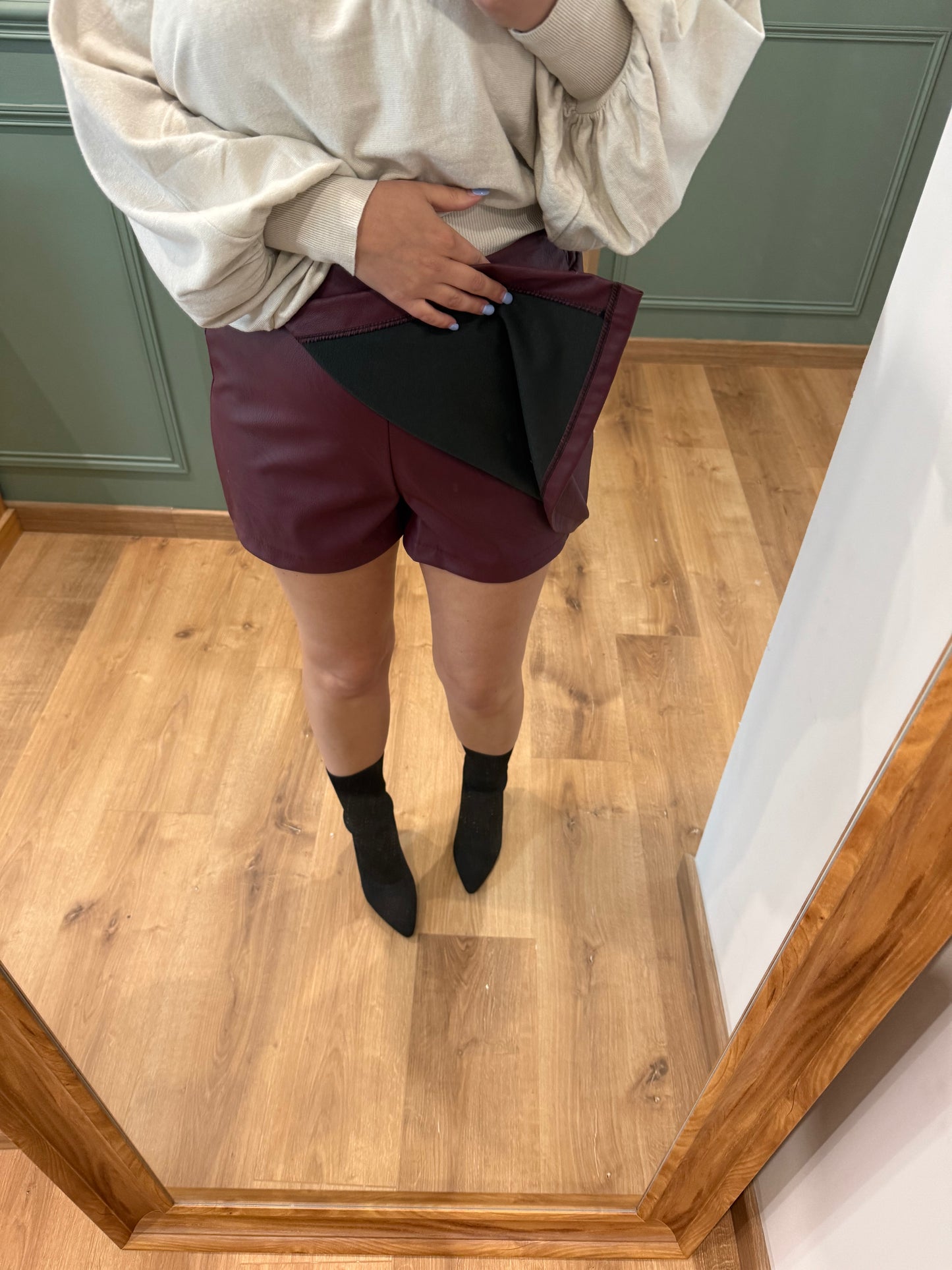 Jupe-Short Effet Cuir
