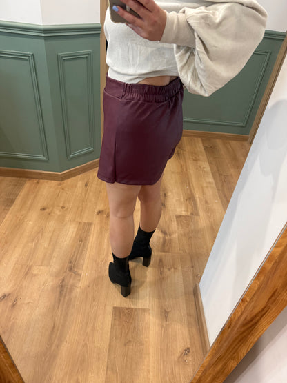 Jupe-Short Effet Cuir